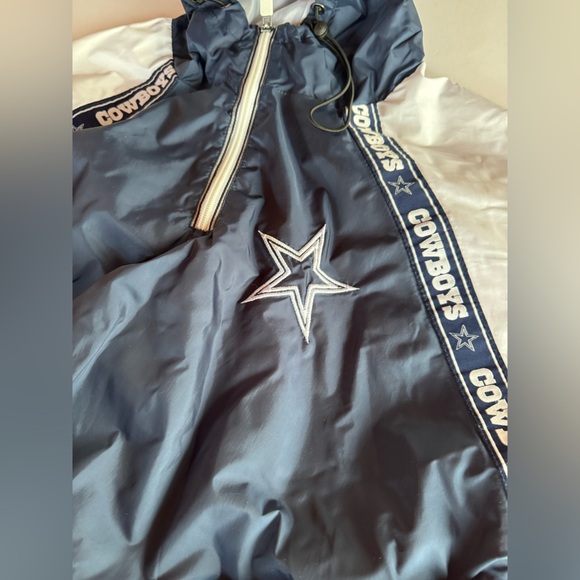 Dallas cowboys NFL cropped drawstring windbreaker sweatshirt hoodie size S. - Picture 3 of 8